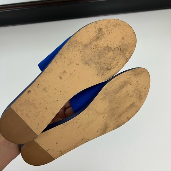 Soft Surroundings Anytime Faux Suede Blue Slip On Sandals 6 - Picture 9 of 9